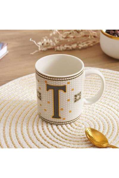 PAN HOME Alphabet T Mug 300ml -white