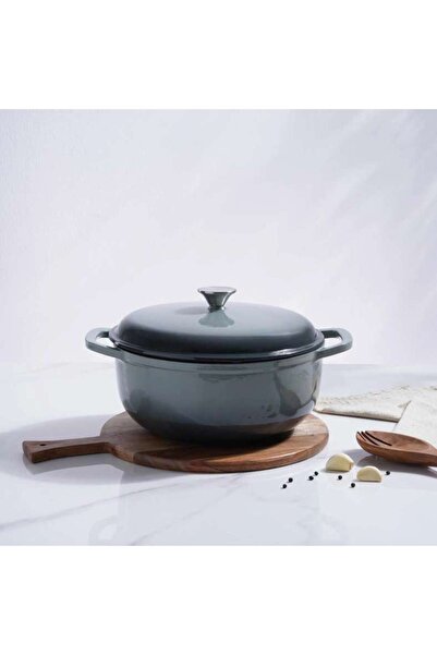 PAN HOME Glazura Enameled Cast Iron Cooking Pot 6l - Ombre Grey