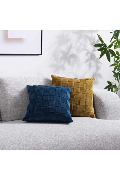 PAN HOME Delney Velvet Filled Cushion 45x45cm - Navy
