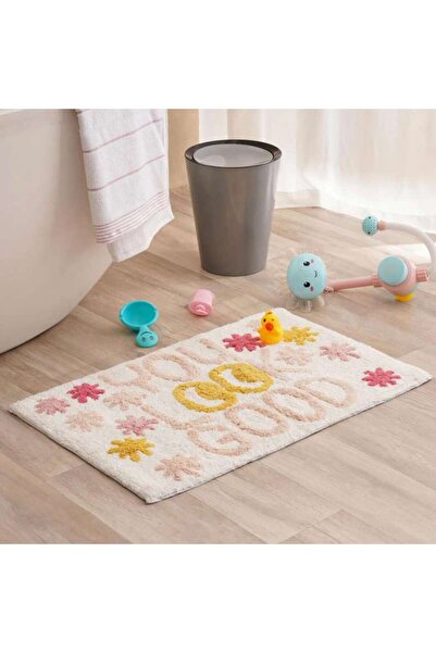 PAN HOME سجادة حمام قطنية من لوك جود مقاس 45×75 سم - وردي