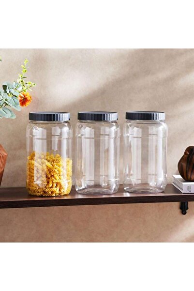PAN HOME Rento 3-piece Storage Jar 2l -clear & Grey