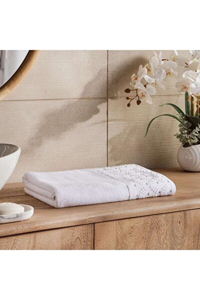 PAN HOME Palm Border Jacquard 500 gsm Bath Towel 70x140 cm - Grey