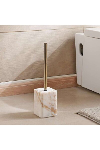 PAN HOME Aristo Marble Toilet Brush Holder 9.5x9.5x13cm - Beige
