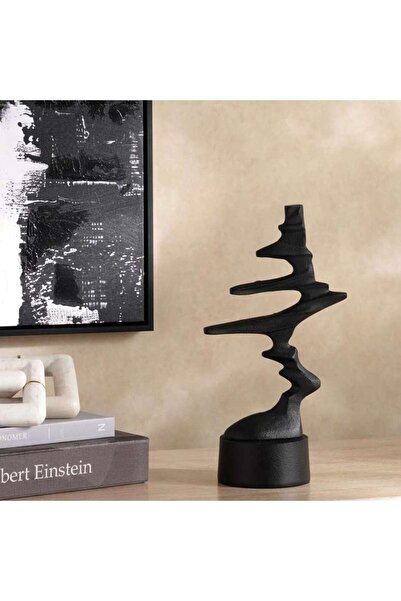 PAN HOME Rica Metal Abstract Decor Sculpture 17x10x32cm- Black