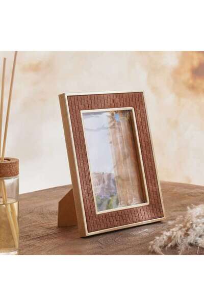 PAN HOME Volga Pu Photo Frame 7x9 Inch - Brown