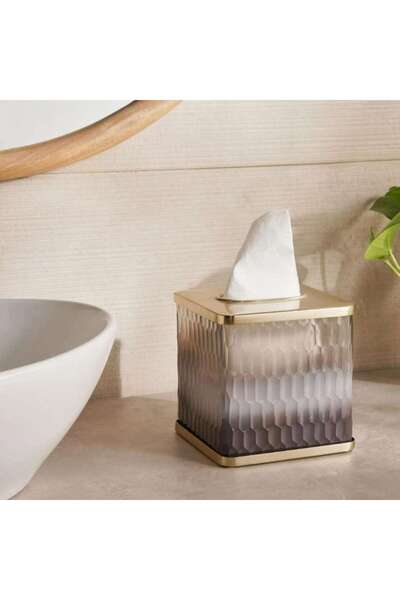 PAN HOME ورق زجاجي شفاف متدرج اللون من ستيرلنج 14×14×14 سم - شفاف/أسود