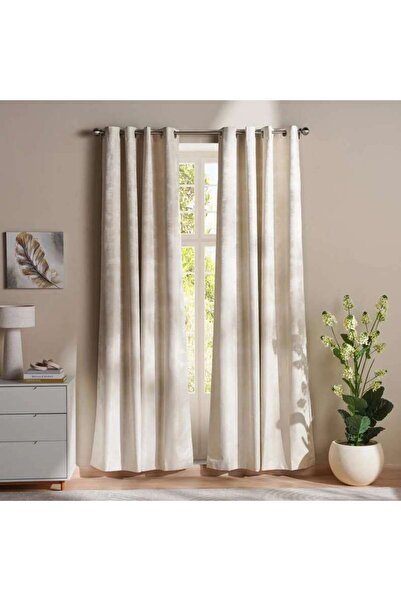 PAN HOME Ellington Mosaic Blackout 2 Piece Curtain Set135x240cm - Champagne