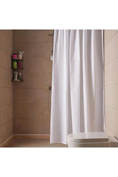 PAN HOME ستارة حمام بنسيج الوافل 240 سم × 180 سم - أبيض