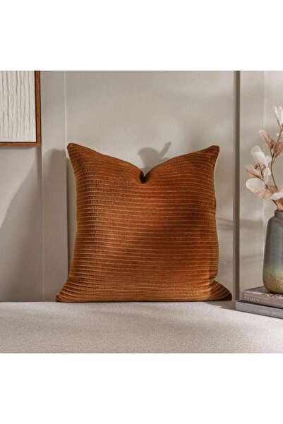 PAN HOME Indulgence Velvet Pleated Cushion Cover 50x50cm - Golden Oak