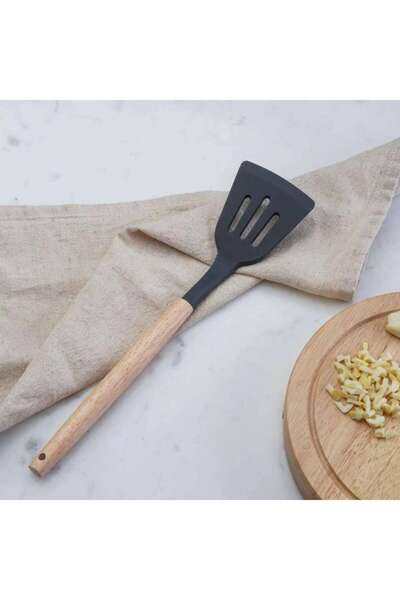 PAN HOME Kiro Silicone Slotted Turner 31.5x7cm - Grey