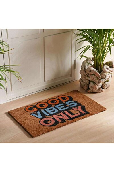 PAN HOME سجادة باب من ألياف جوز الهند من Good Vibes مقاس 45×75 سم - طبيعية