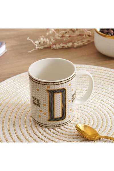 PAN HOME Alphabet D Mug 300ml -white