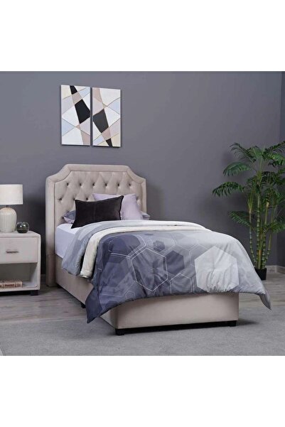 PAN HOME لوح رأس سرير أندروميدا مخملي بيج L-120: ارتفاع 125 سم