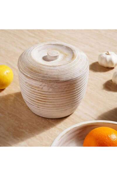 PAN HOME Legna Ribbed Canister 750Ml - White