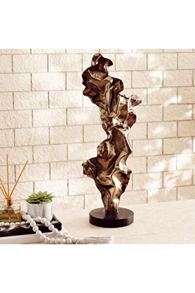 PAN HOME Callisto Metal Decor Sculpture With Granite Base 22x16x60cm - Antiqu...