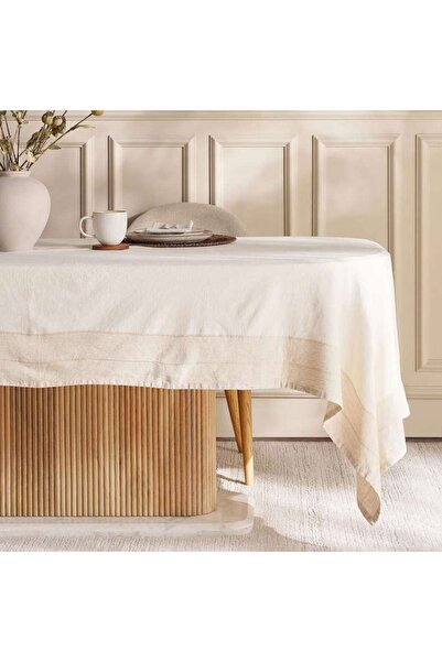 PAN HOME غطاء طاولة من الكتان بتصميم نافذة سيرين لينو 150×250 سم