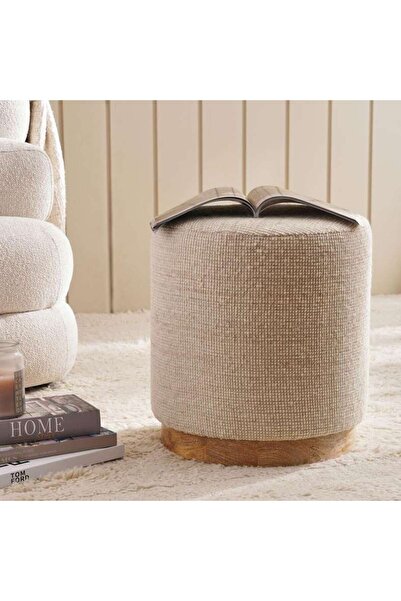 PAN HOME Soho Woolen Pouf 40x40x45cm - Beige