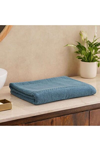 PAN HOME منشفة حمام إمبوسا ذات ملمس مميز 90×150 سم - أزرق