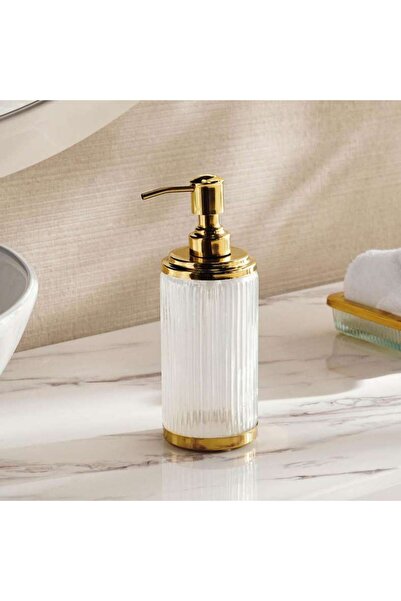 PAN HOME Astrid Glass Soap Dispenser 7x7x19cm - Gold