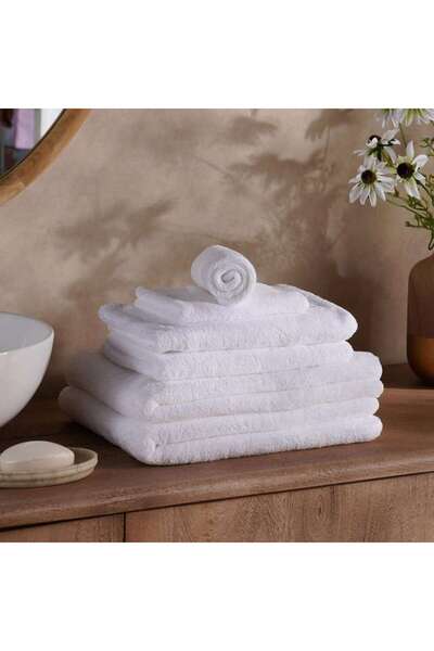 PAN HOME طقم حمام مارفل مكون من 6 قطع - أبيض