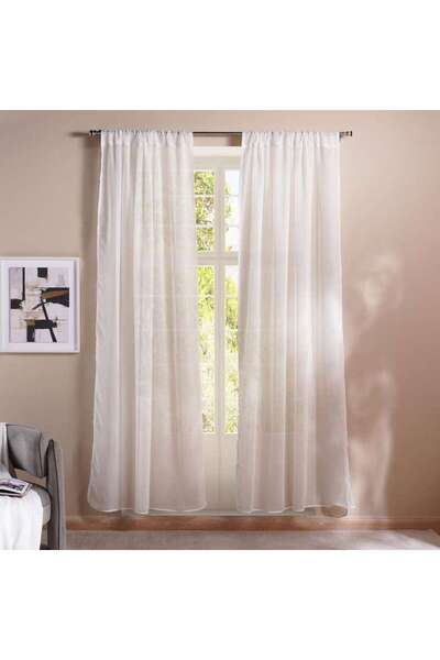 PAN HOME Dream Gauze 2 Piece Sheer Curtain Set 130x300cm - White