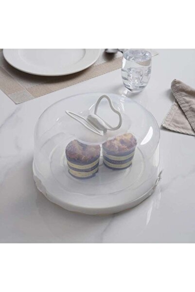 PAN HOME Vista Cake/pastry Dome With Holder D24x13.3cm - White