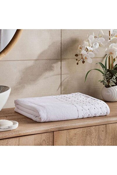 PAN HOME Palm Border Jacquard 500 gsm Bath Sheet 90x180 cm - Grey