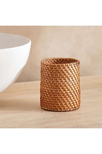 PAN HOME Manila Rattan Toothbrush Holder 9x9x11cm- Natural