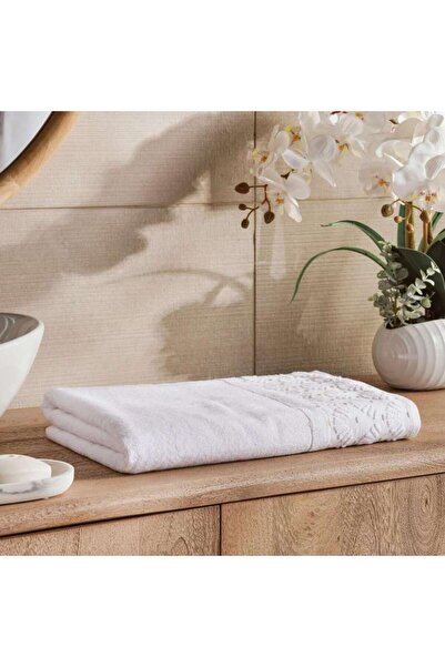 PAN HOME Palm Border Jacquard 500 gsm Bath Towel 70x140 cm - Beige
