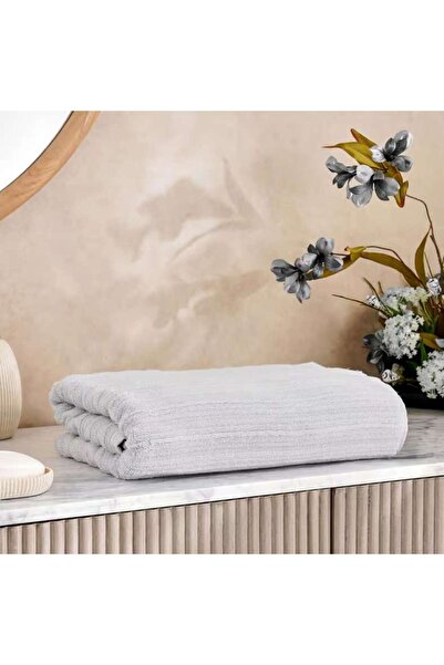 PAN HOME Ribbed Zero Twist Bath Towel 70x140cm - Grey