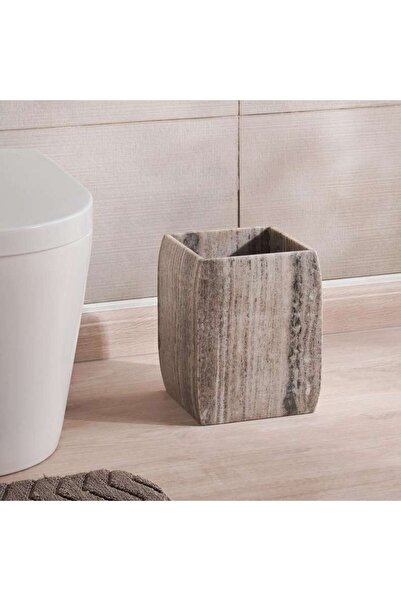 PAN HOME سلة نفايات نيو رخامية 20.5x20.5x25.5 سم - بيج