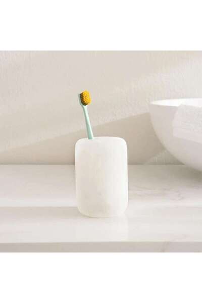 PAN HOME Robyn Toothbrush Holder 7.8x7.8x11.4 CM- White