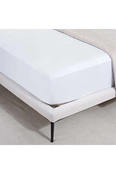 PAN HOME ملاءة سرير فاخرة من القطن والتنسل مقاس 160×200+33 سم - لون أبيض