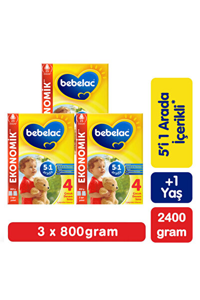Bebelac 4 Devam Sütü 800 Gr x3 +1 Yaş