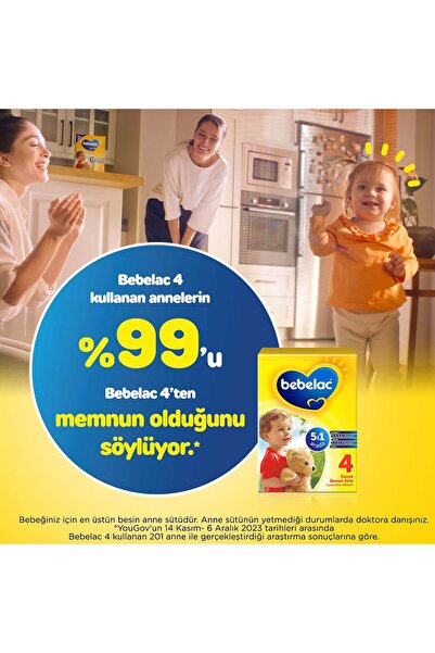 Bebelac 4 Devam Sütü 800 Gr x3 +1 Yaş