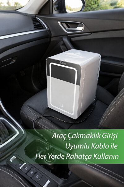 Kiwi Krf-2505 Led Işıklı Taşınabilir Soğuk - Sıcak Ayarlı Kozmetik Mini Buzdolabı