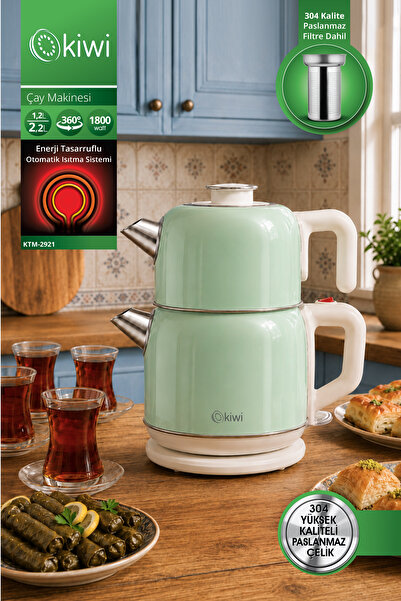 Kiwi Ktm-2921 Stainless Steel Tea Maker |   1800W & 2.2 L Water Heater & 1.2 ...