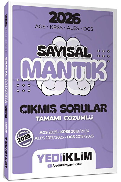 Yediiklim Yayınları 2025 KPSS ALES DGS AGS Sayısal Mantık Çıkmış Sorular ve Ç...