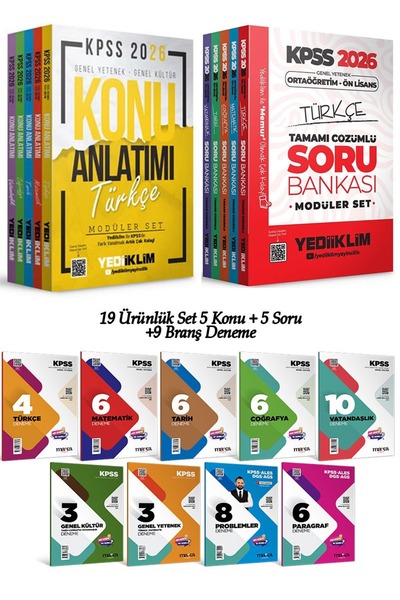 Yediiklim Yayınları 2026 KPSS Ortaöğretim Ön Lisans GY-GK Konu Anlatımı ve So...