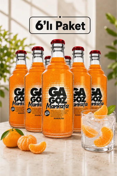 GA GOZ Mankafa Mandalina Aromalı Özel Seri Gazoz - Cam Şişe 250 ml x 6'lı Paket