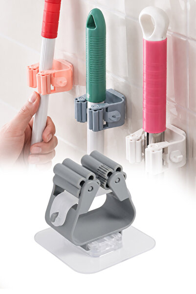 omilife Yapışkanlı Mop Askısı Süpürge Paspas Tutucu Duvar Organizer Düzenleyi...
