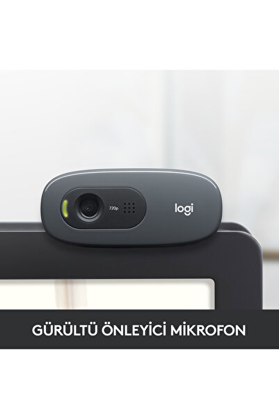 logitech C270 HD 720p Mikrofonlu Web Kamerası, Siyah 960-001063