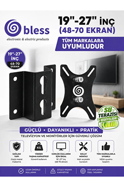 Bless Philips 19" 48 Ekran Uyumlu   Lcd Tv Sabit Duvar Askı Aparatı