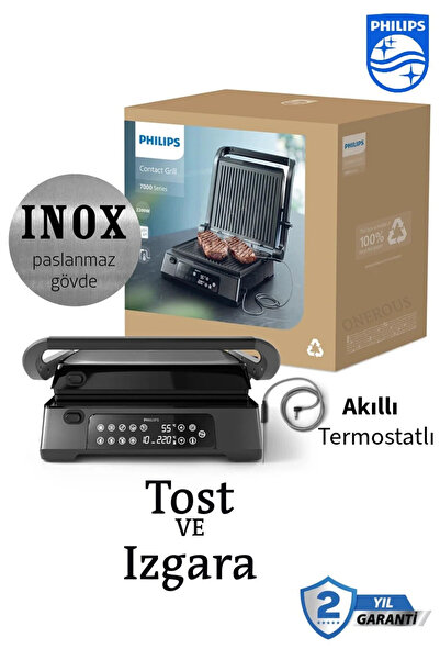 Philips 7000 Serisi Izgara ve Döküm Plakalı Tost Makinesi Mükemmel Hassas Aya...