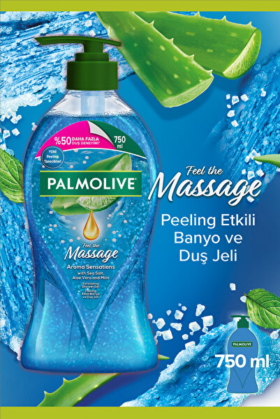 Palmolive Aroma Sensations Feel The Massage Peeling Etkili Duş Jeli 750 ml x2 Adet + Seyahat Kiti Hediye