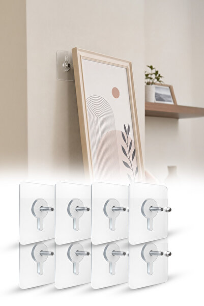 omilife 8 bucăți cârlige adezive pentru agățat pe perete, cârlige transparent...