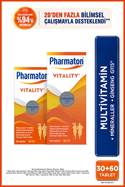 Pharmaton Vitality 60 Tablet- Vitality 30 Tablet