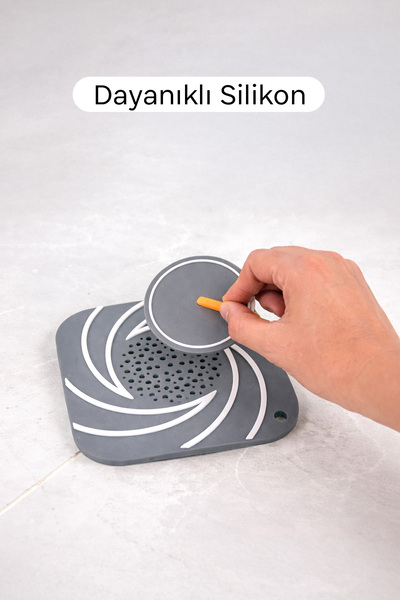 omilife Gri Süzgeçli Silikon Lavabo Gider Kapağı Koku Önleyici Banyo Mutfak 15 cm