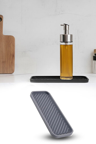 omilife Gri Silikon Yağdanlık Altlığı Kaydırmaz Yağlık Sirkelik Mutfak Düzenl...