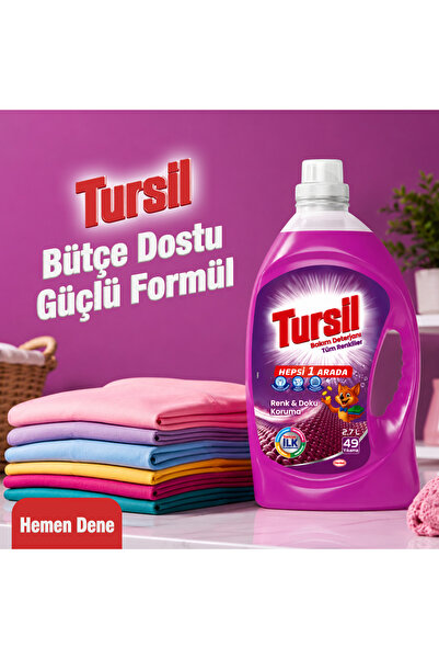 Tursil Çamaşır Bakım Deterjanı Tüm Renkliler 2.7L